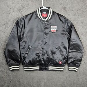 SPORTIQE World Series of Poker Bomber Jacket Men's‎ Size S Black Satin